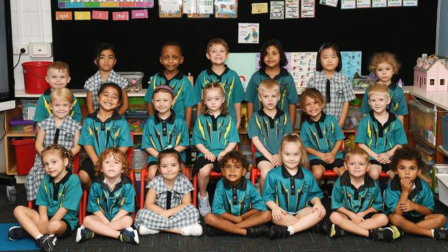 Kirwan State School. Prep B Donna Miller. Picture: Shae Beplate. Kirwan Primary School Prep B TEACHER: Donna Miller TEACHER AIDE: Jo Clements BACK: Levi, Julianne, Joel, Sebastian, Anna, Royun, Kingsley. MIDDLE: Shyla, Leiani, Manaia, Elliana, Bailey, Atreyu, William. FRONT: Milayah, Mason, Aaliyah, Olsen, Ellarose, Ayrton, Jeremiah.