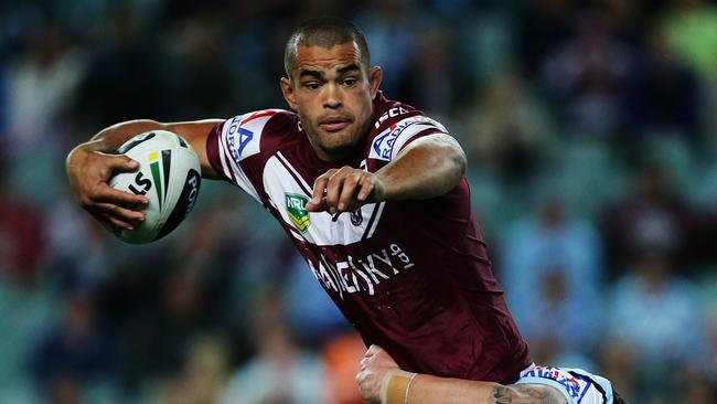 Richard Fa'aoso during his playing days for Manly in the NRL.