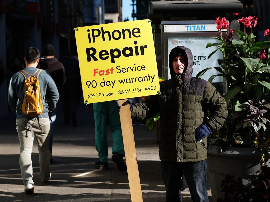 Apple will begin supplying parts and training to independent repair shops, offering more options to service for devices made by the California tech giant. Picture: AFP