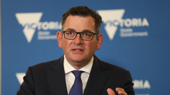 Daniel Andrews has accused Scott Morrison of double speak. Picture: NCA NewsWire / David Crosling