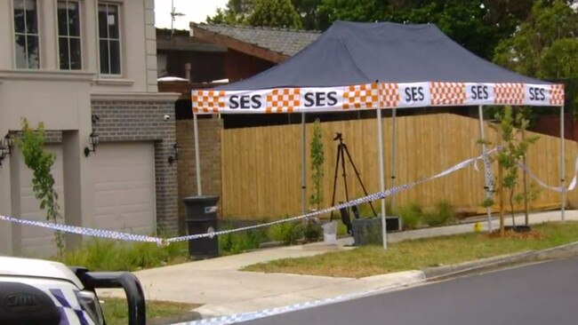 Police officers remained at the scene in Templestowe Lower on Thursday morning. Picture: Today