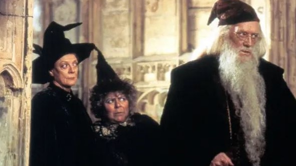 Miriam Margolyes with Maggie Smith and Richard Harris in the Harry Potter series. Picture: Supplied