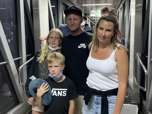 Meagan Mulder, her partner Adrian and their two young kids were among the lucky ones who were able to fly home the same day as their original flight after their friends were forced to wait an extra week.