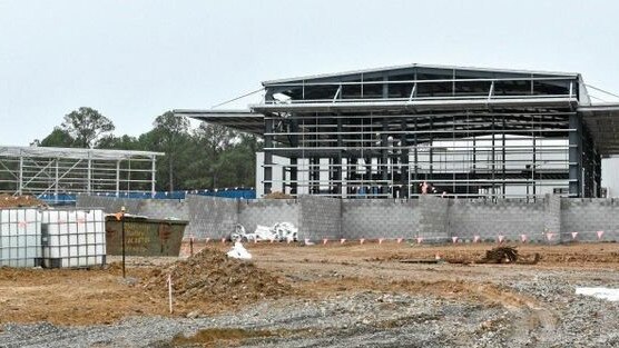 Clarence Valley Council depot during construction.