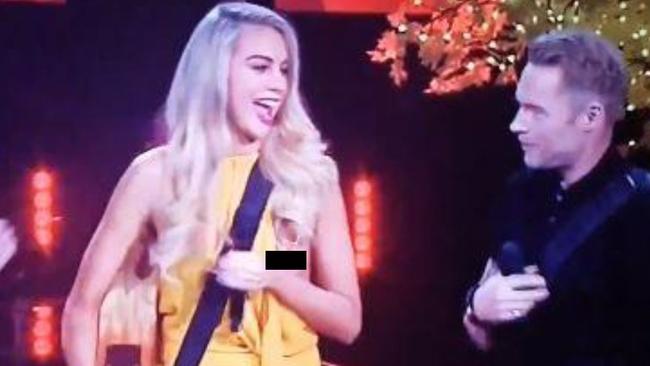 Forget nip slip, say hello to the boob slip! TV star suffers EPIC