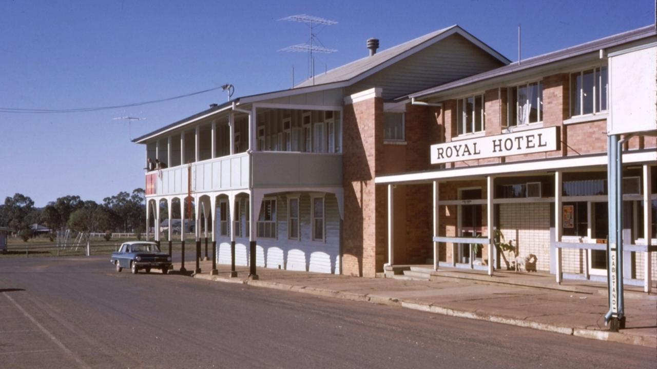 Royal Hotel, Mundubbera, 1965. A local landmark that remained a hub of activity for the community. Source: Unknown