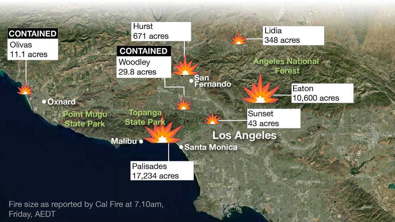 Friday AM fire updates in LA