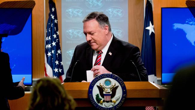 US Secretary of State Mike Pompeo. Picture: AFP