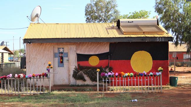 The memory house, House 511 in Yuendumu where Kumanjayi Walker was shot by Constable Zach Rolfe. Picture: Jason Walls