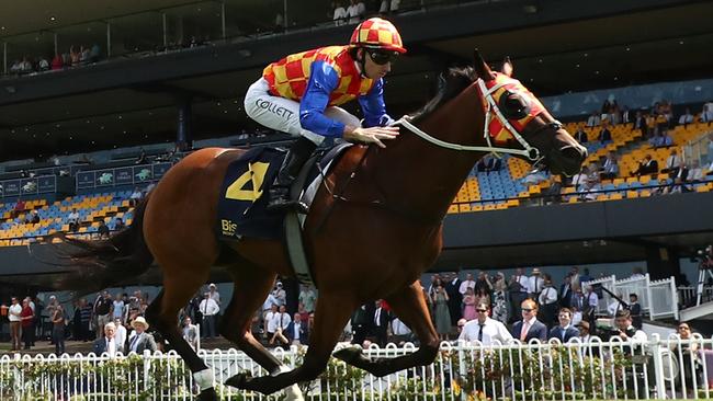 Firestorm scores her first stakes win in the Group 2 Millie Fox Stakes at Rosehill. Picture: Getty Images