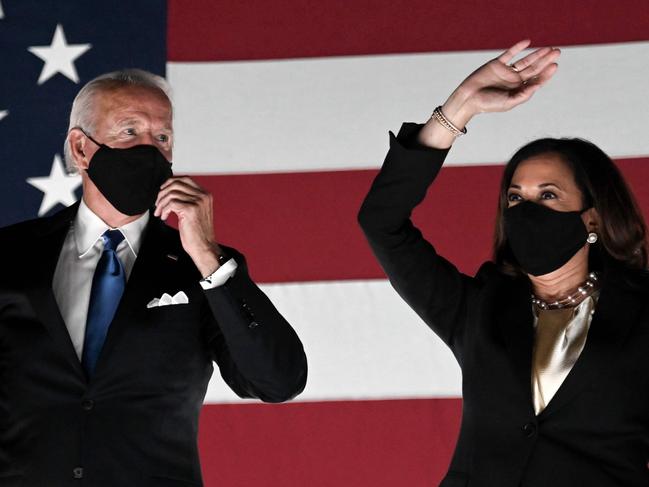 Joe Biden and Kamala Harris have been conscientious about wearing masks in public during the coronavirus outbreak. Picture: Olivier Douliery/AFP