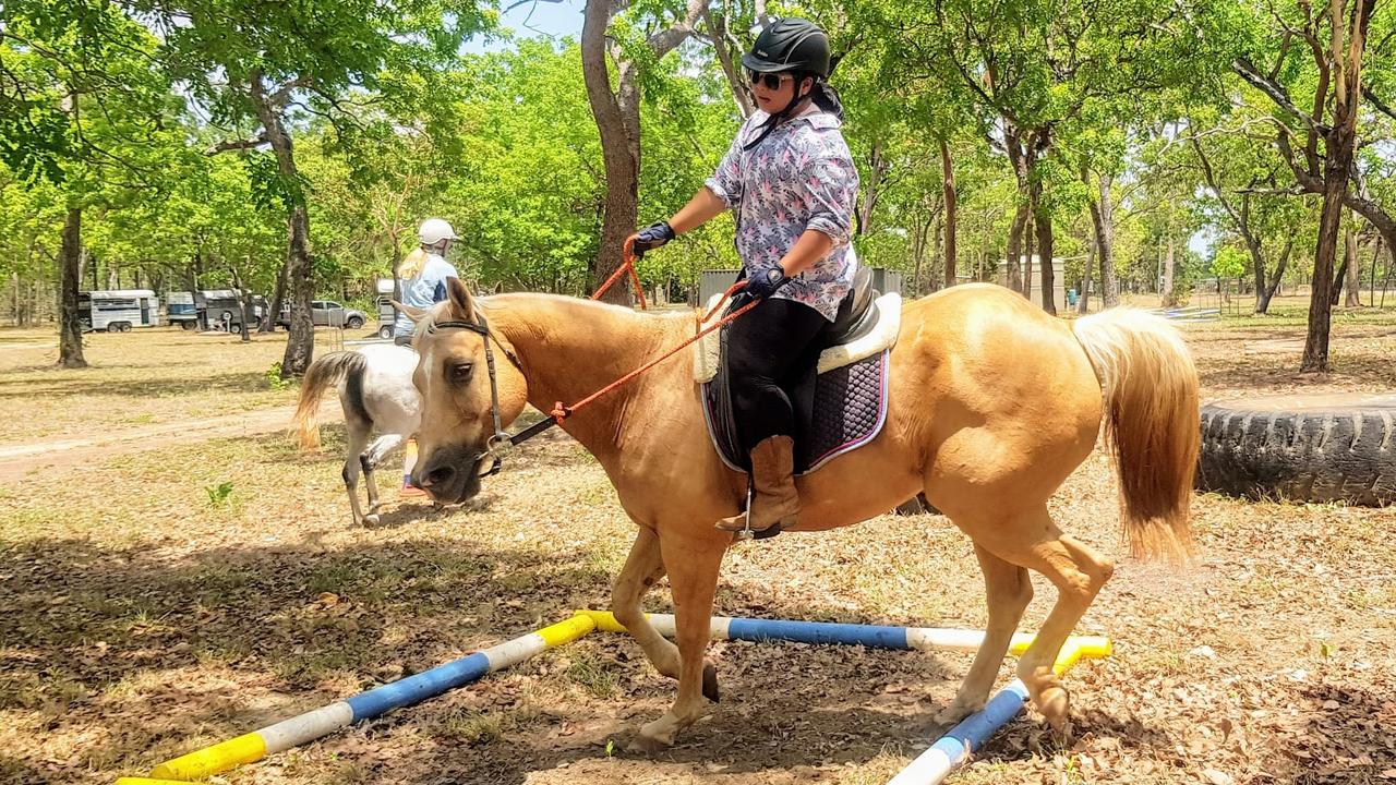 Herbert woman Lena Walsh, 38, is a member of both the Litchfield Horse &amp; Pony Club and Territory Xtreme Cowboy Racing. Picture: Facebook