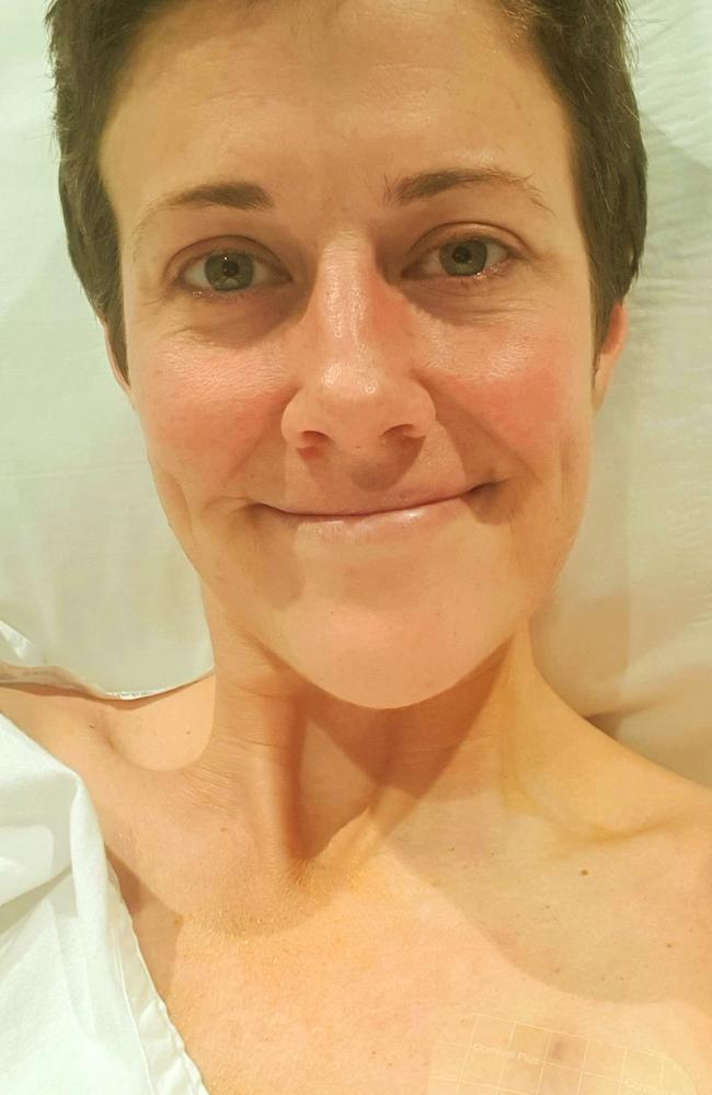 Elise Sproll, from Sydney, found a lump on her right breast after she hopped in bed following her pre-birthday dinner in July 2019. Picture: Supplied