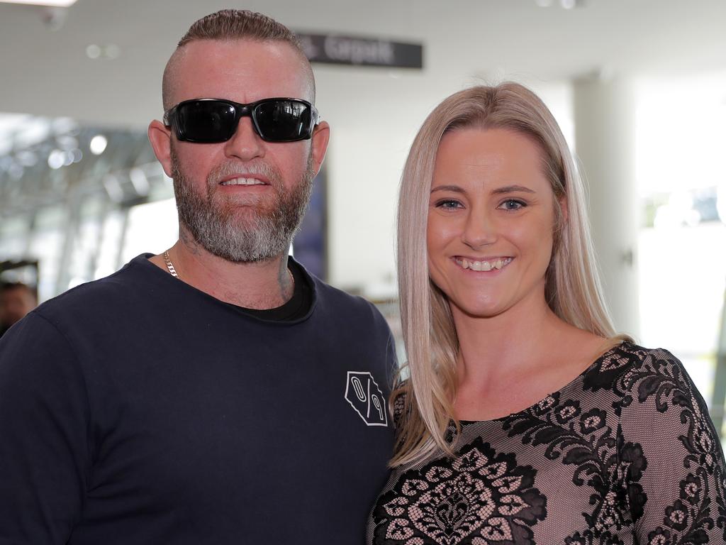 Shane Worrall and Bianca Worrall at the Tim Tszyu vs Carlos Ocampo Interim WBO Super Welterweight World title contest at the Convention Centre in Broadbeach. Photo: Regi Varghese