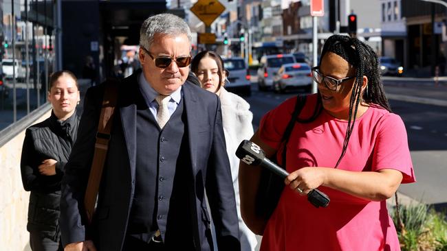 Brett Andrew Button's lawyer Chris O'Brien pictured leaving Newcastle court. Brett Andrew Button, Court case mention, Newcastle Court. Picture: NewsWire / Damian Shaw