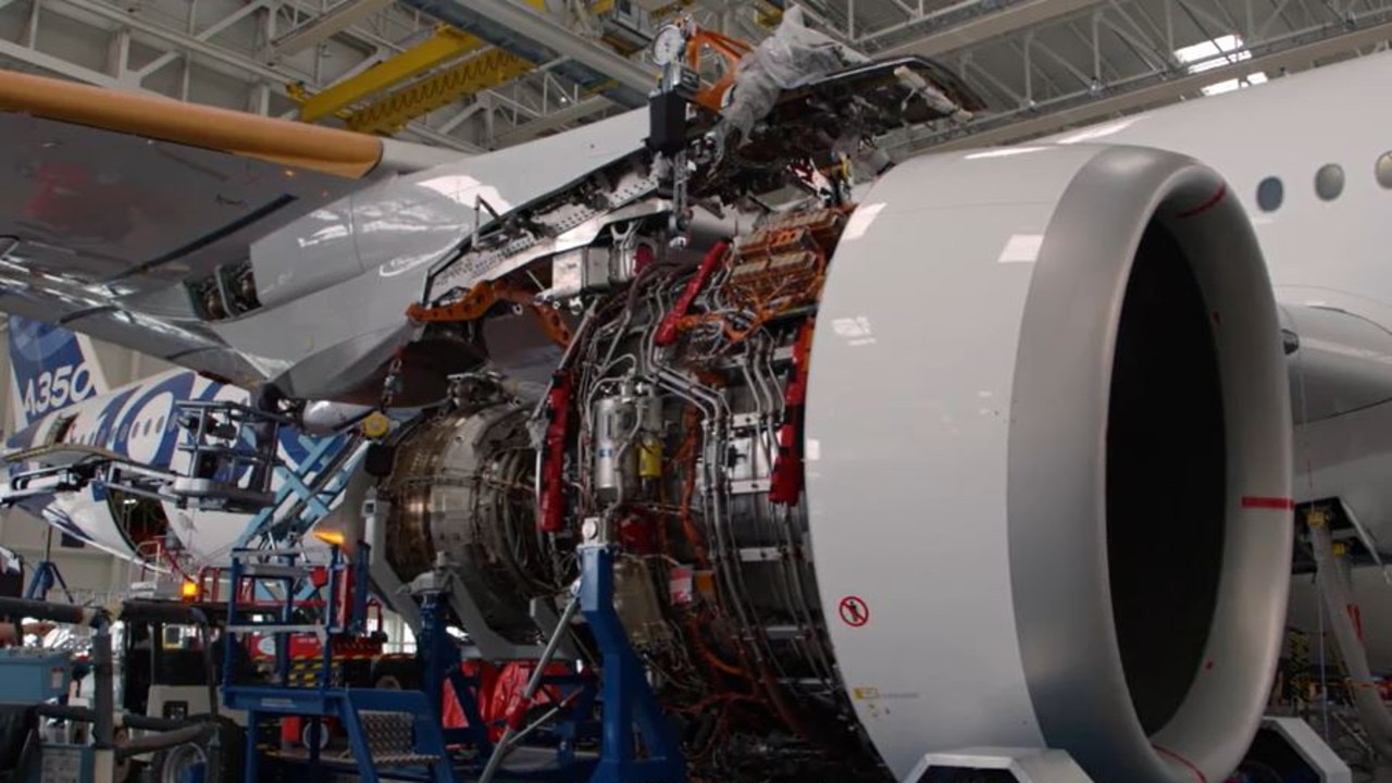 Inside the manufacturing hub for the Airbus A350.