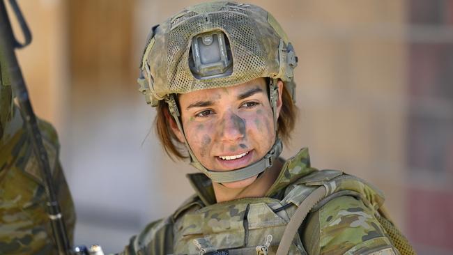 ADF Private Rhiannon Proto looks on during a resupply mission as part of exercise 'Talisman Sabre 23. Picture: Ian Hitchcock/Getty Images