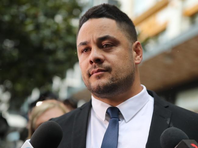 SYDNEY, AUSTRALIA - NewsWire Photos MARCH 22, 2021 - Former NRL superstar Jarryd Hayne who has been found guilty of counts of sexual assault, leaving the Downing Centre in Sydney.Picture: NCA NewsWire / Christian Gilles