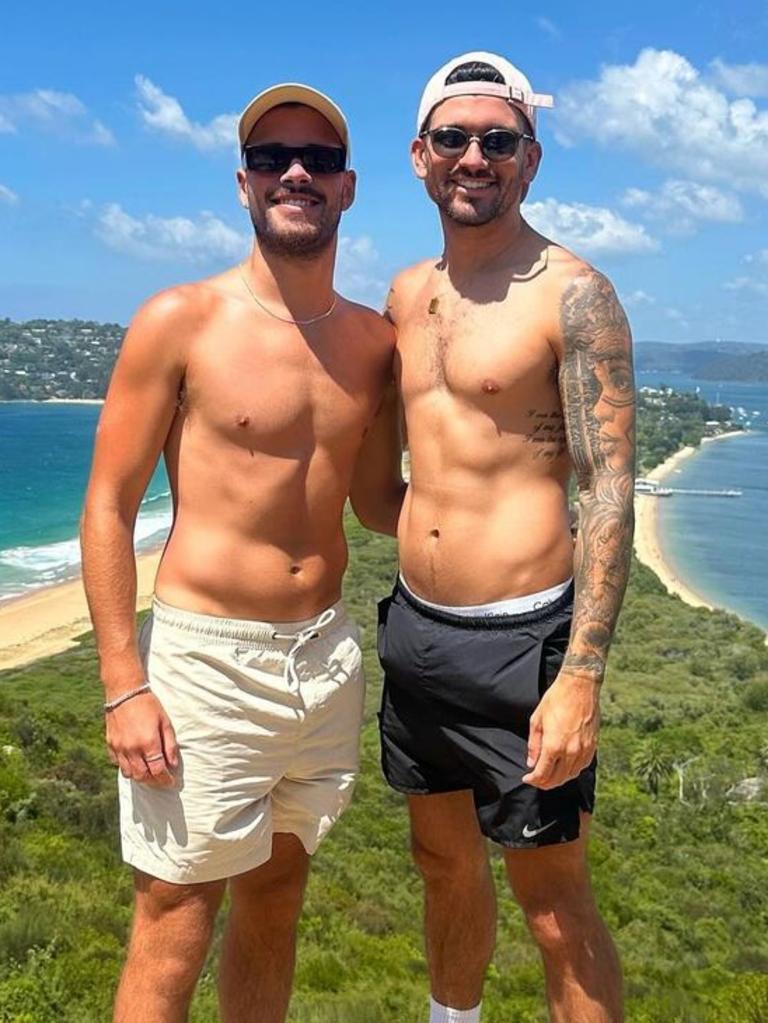 Jesse Baird (left) and Luke Davies. Picture: Instagram