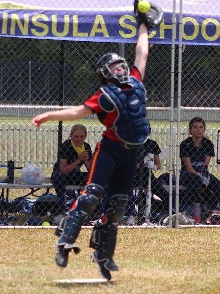 Lindsay Butler catching for SA. Picture: Supplied.