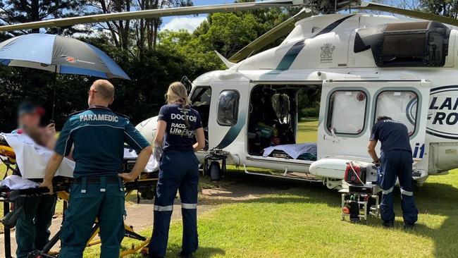 The Lifeflight rescue helicopter has been called to Kandanga after a man, injured when his trctor rolled over and crushed him, breaking his ribs and pelvis, then rode the same tractor to a neighboru’s property for help.