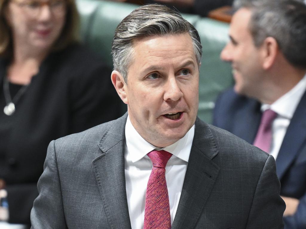 Minister for Health and Aged Care Mark Butler during Question Time at Parliament House in Canberra. Picture: Martin Ollman