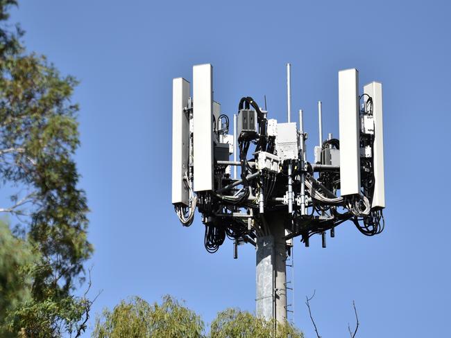 The first 5G Optus tower is seen in the suburb of Dickson in Canberra. Picture: Mick Tsikas