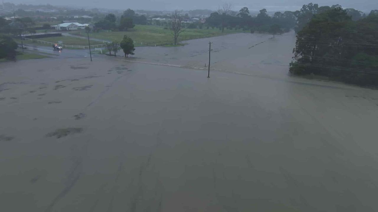 Aerial footage captures Hervey Bay during the wild weather brought by ex-Tropical Cyclone Albert. Photo: Stuart Taylor.