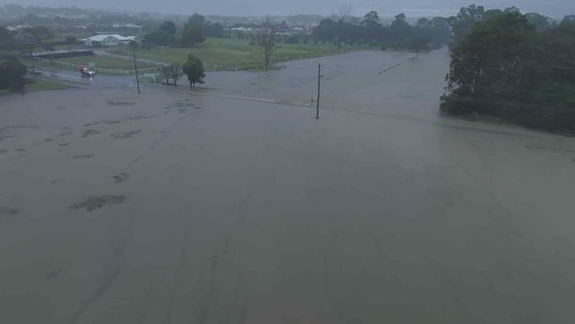 Aerial footage captures Hervey Bay during the wild weather brought by ex-Tropical Cyclone Albert. Photo: Stuart Taylor.