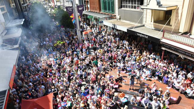 Make Alex's Day in Rundle Mall. Picture: Keryn Stevens