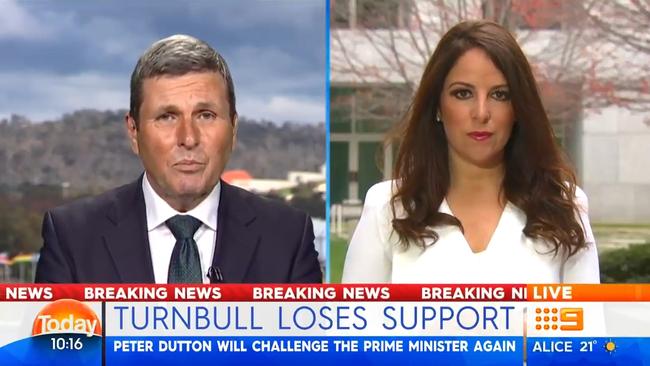 Channel 9 political editor Chris Uhlmann and The Daily Telegraph’s national political editor Sharri Markson go head-to-head on The Today Show. Photo: Channel 9