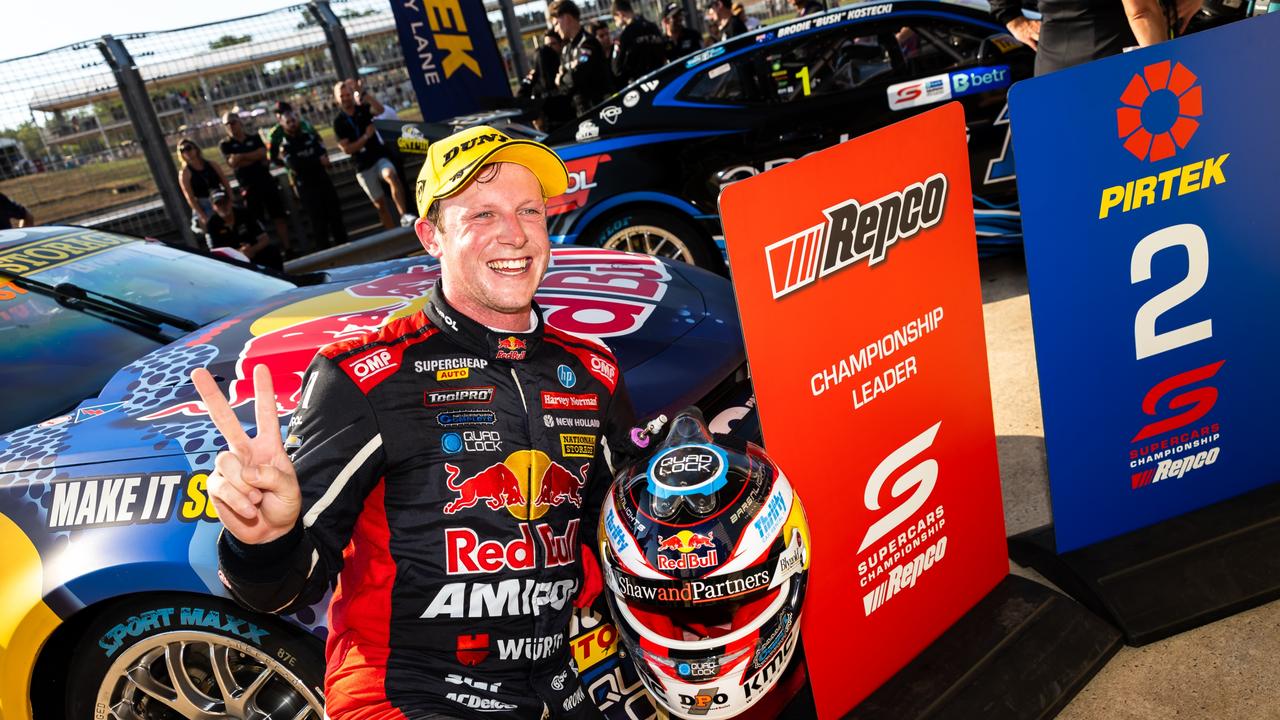 Red Bull Ampol Racing driver Will Brow celebrates leading the championship. Picture: Getty Images