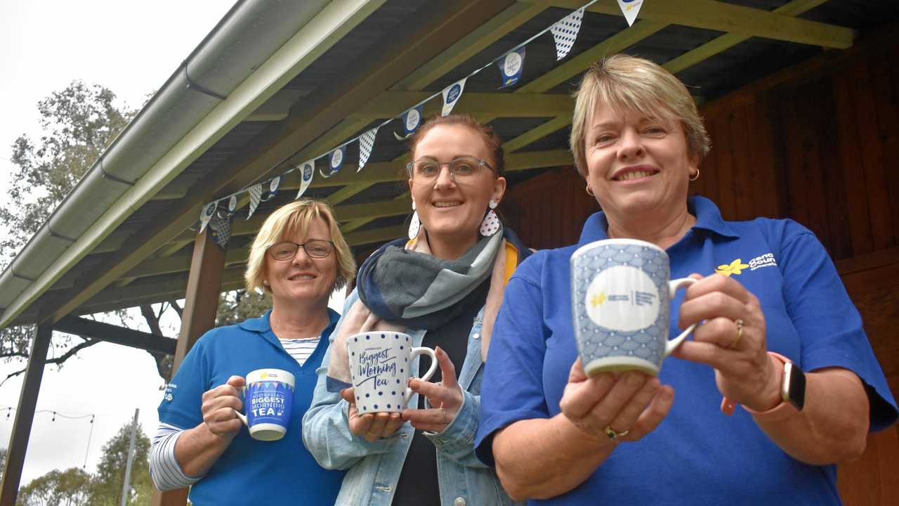 TEA TIME: Cancer Council volunteers Jenny Ferry, Tori Fleeting and Annette Huntley. Picture: Jorja McDonnell