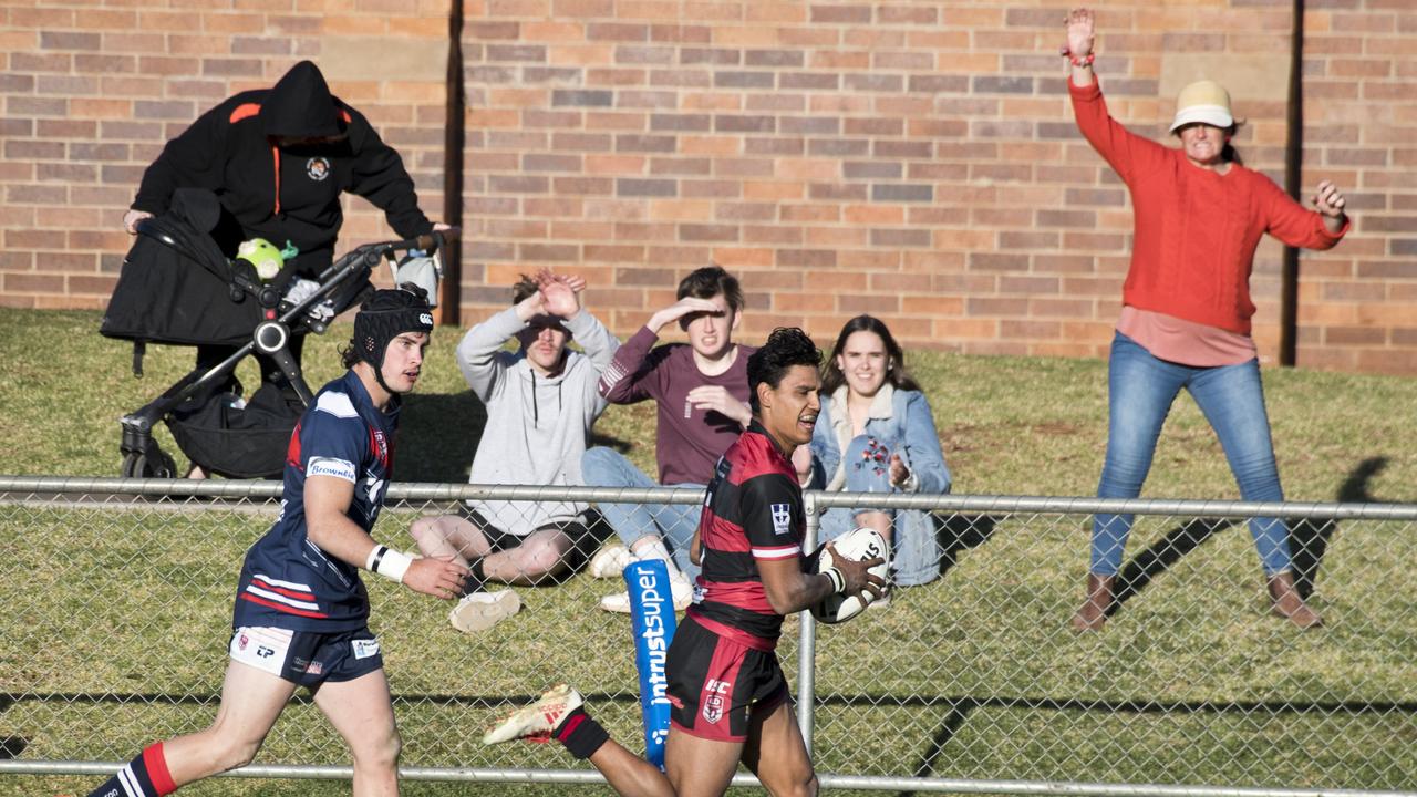 Gerome Burns scores for Valleys. TRL grand final, Valleys vs Warwick Cowboys. Sunday, 8th Sep, 2019.