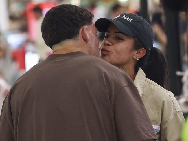 Exclusive pictures for DT, News.com and Courier Mail. Matilda star Mary Fowler was affectionately greeted by her NRL champion boyfriend, Nathan Cleary as she touched down in Australia on a flight from the UK. Must credit MEDIA MODE