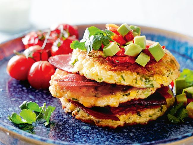 Corn fritters using eggs is a good meal.