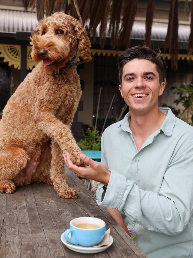 Max Burford with his dog Morris. Picture: Russell Millard