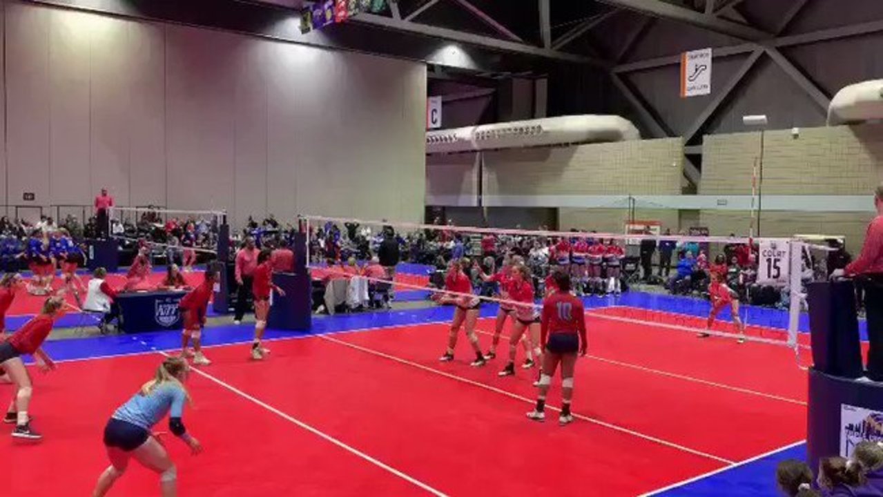 Volleyball Player Makes Flying Leap Into Crowd in Bid for Victory at Kansas Tournament