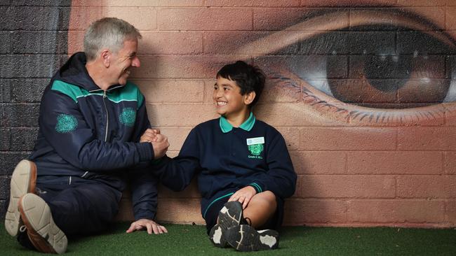 Matthew Shawcross, principal of Sacred Heart, Fitzroy, was instrumental in leading his staff to help student Hewad Wali and his family, who escaped from war-torn Afghanistan to start a new life in Australia. Picture: David Caird