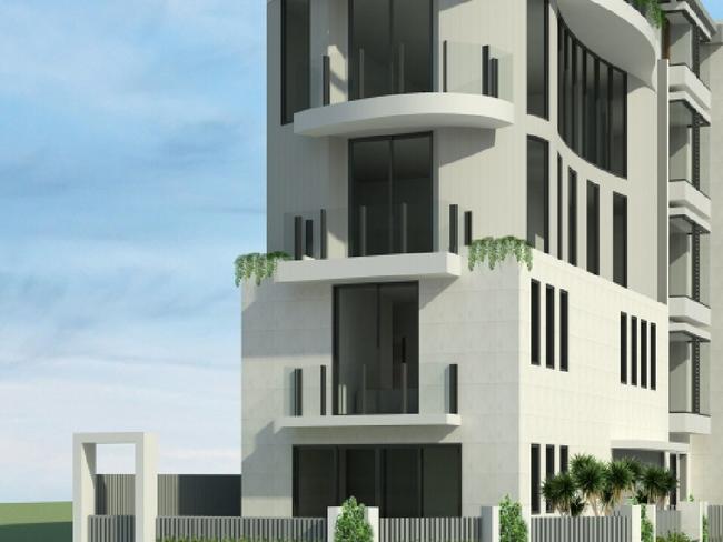 A mock-up of the controversial development planned for ‘Millionaires Row’ at Mermaid Beach.