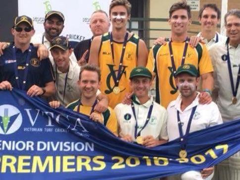 Yarraville Club celebrates its VTCA Senior Division premiership. Picture: SUPPLIED