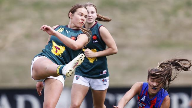 NAB League game between Tasmania Devils v Oakleigh Chargers from Kingston Twin Ovals. Devils’ Georgia Clarke. Picture: Zak Simmonds