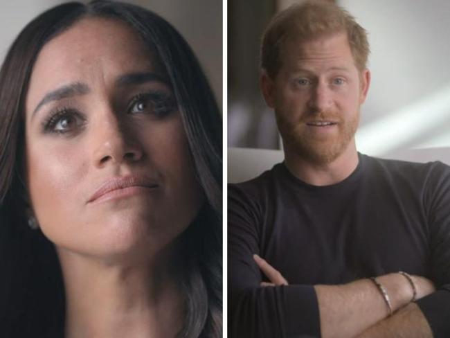 Meghan Markle and Prince Harry in Netflix series, Harry & Meghan. Picture: Supplied