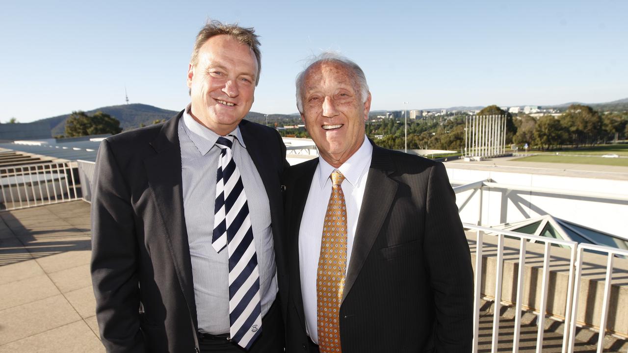 Could Geelong’s new stand be named after Brian Cook and Frank Costa?