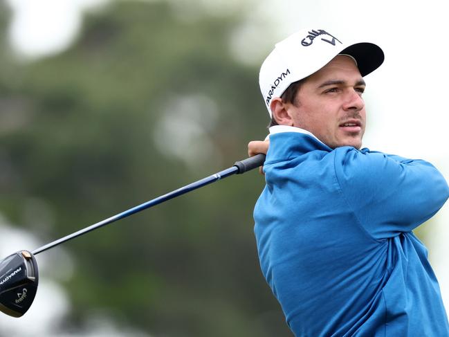 INCHEON, SOUTH KOREA - APRIL 29: David Micheluzzi of Australia hits his tee shot on the 3rd hole on Day Three of the Korea Championship Presented by Genesis at Jack Nicklaus GC Korea on April 29, 2023 in South Korea. (Photo by Chung Sung-Jun/Getty Images)