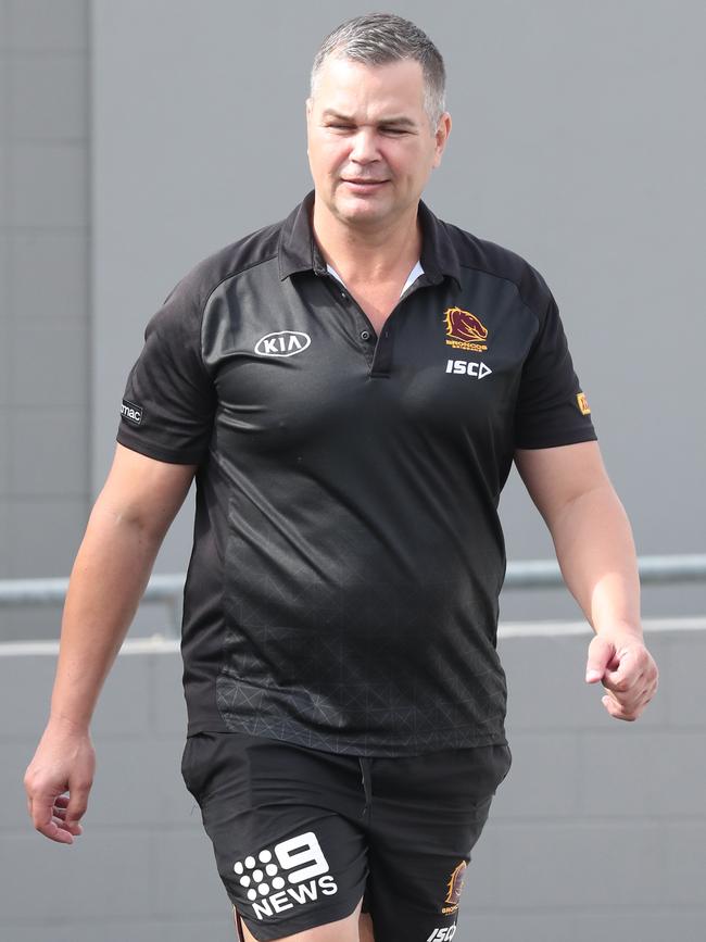 Brisbane’s leadership group has shaken-up their training this week with the full backing of Anthony Seibold. Picture: Annette Dew