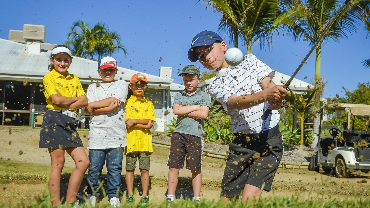 Oscar McBean, Linzi McBean, Zander Setiawan, Paul Marsh and Nicolas Underhill will be playing at Sunday's junior golf open in Gladstone.