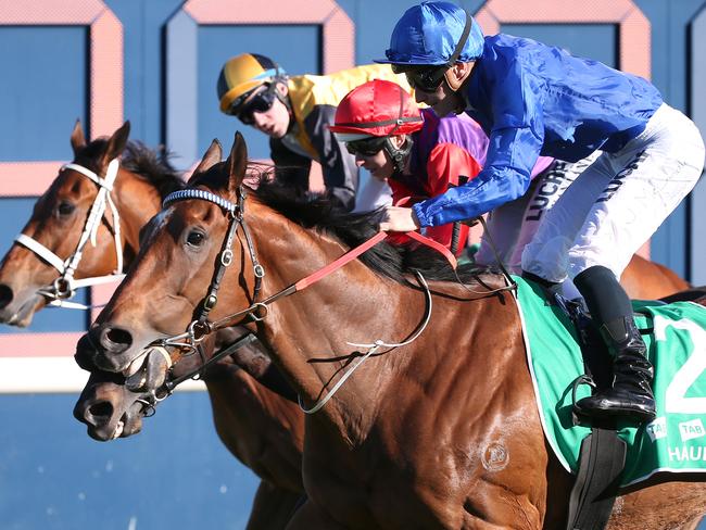 Hauraki claims the Group 1 Epsom Handicap with a stunning last-to-first performance at Royal Randwick. Picture: AAP