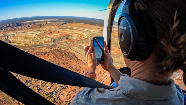 Circle H Helicopters over Kalgoorlie. Picture: Tourism Western Australia