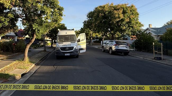 Detectives hunt for clues at the Cowandilla home. Picture: Talara McHugh